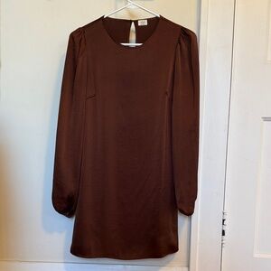 Aritzia Wilfred Long Sleeve Dress in Deep Brown